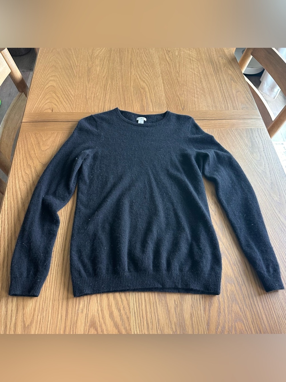 LL Bean Cashmere Black Crewneck Sweater